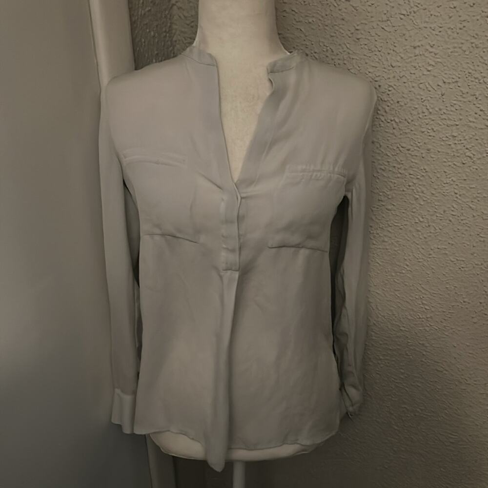 Vince Sheer Long Sleeve Blouse XS Classic Preppy Fairycore Slow Fashion Softgirl